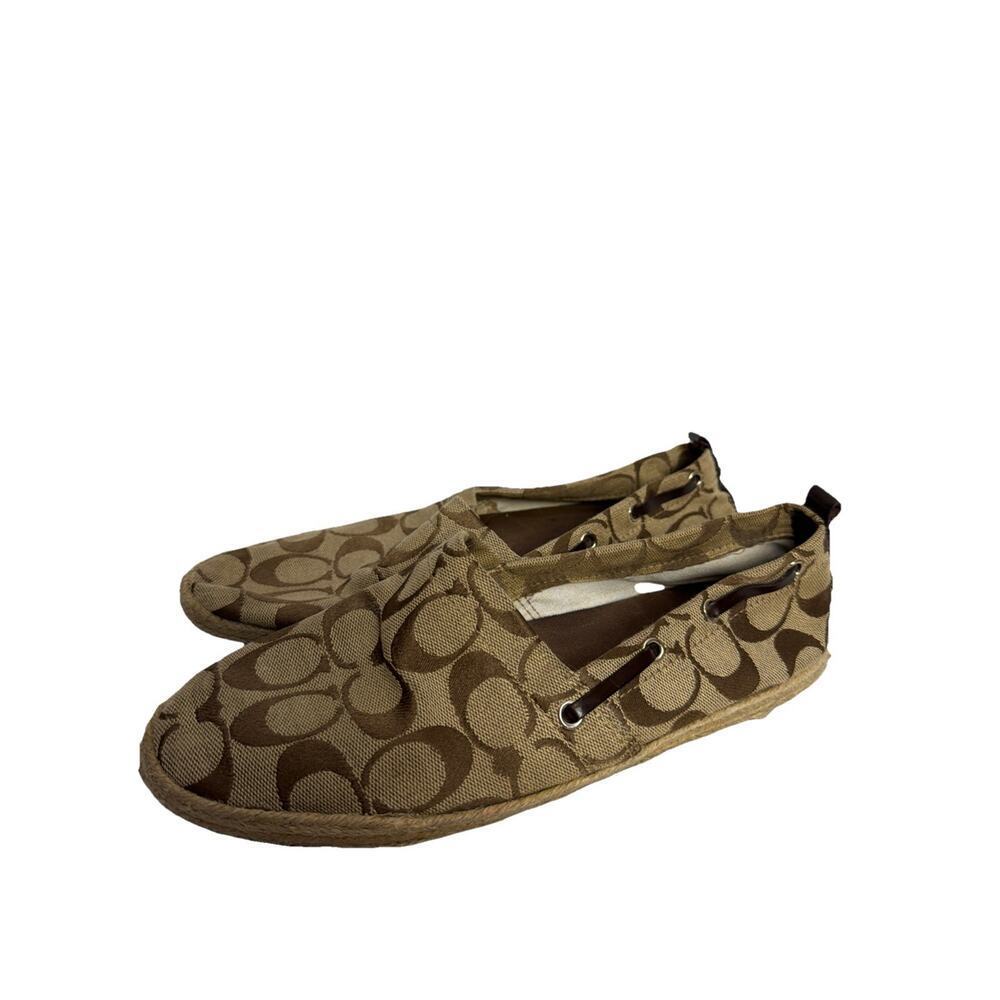 Coach Mellow Monogram Signature C Loafer Espadrille Shoes Size 7.5 M Slip On